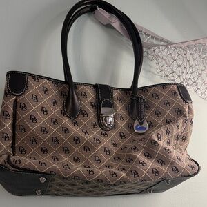 Dooney & Bourke Brown and Black Monogram Tote